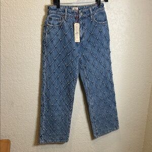 Alice + Olivia Blue Quilted Women Jeans